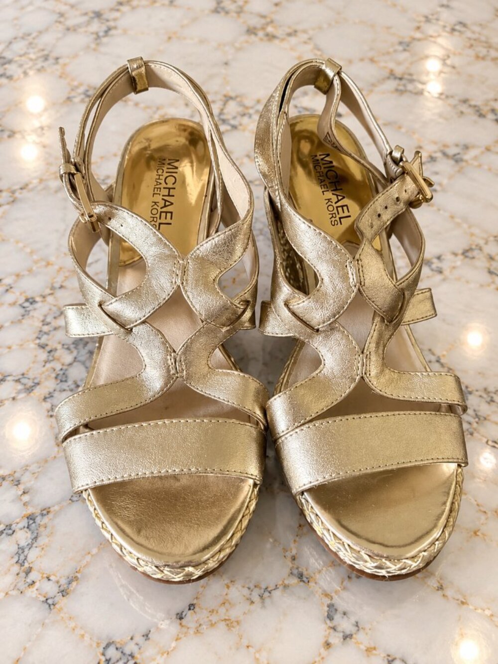 Michael Kors Gold Wedges size 6